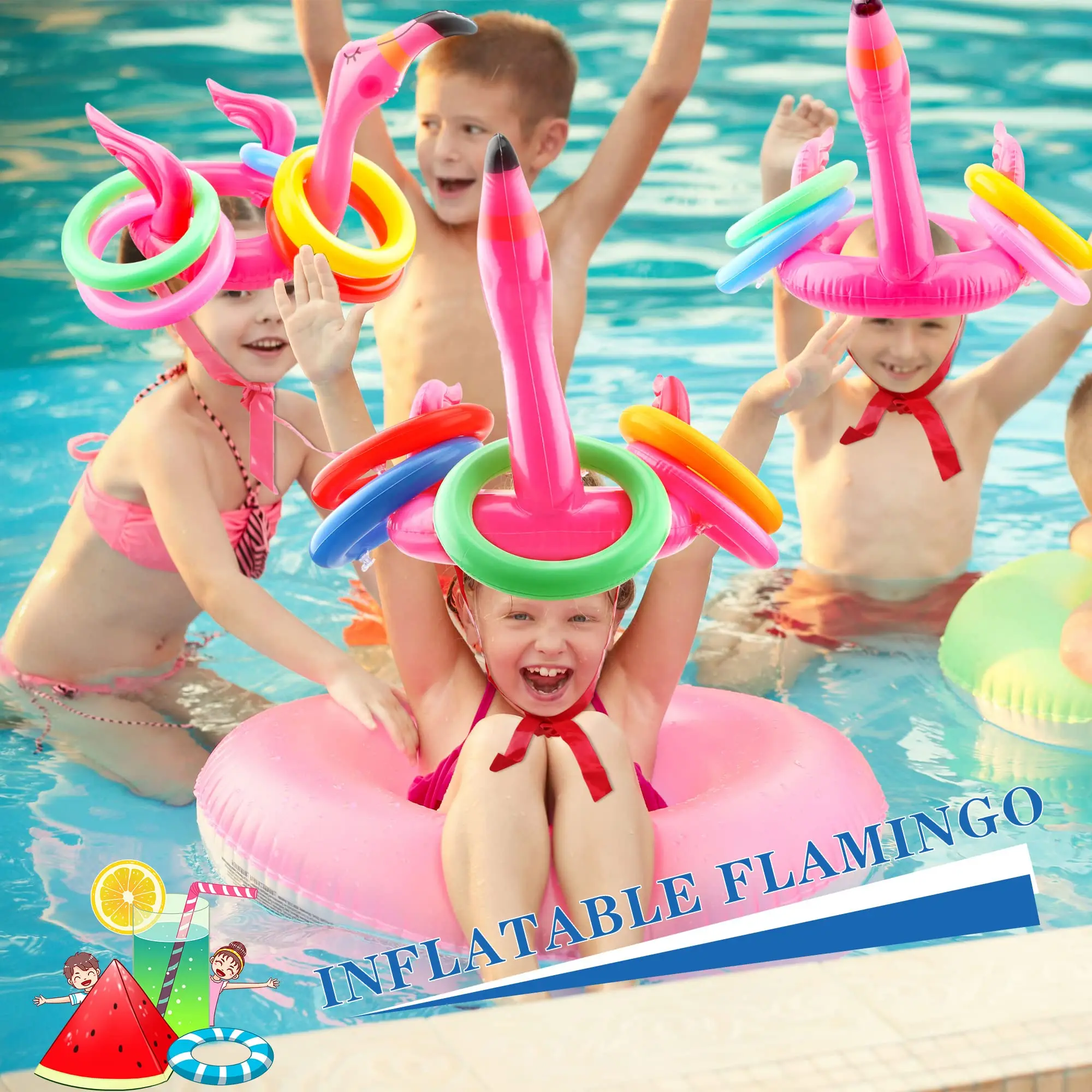 Soporte para bebidas de juguete para piscina con forma de flor, accesorios flotantes inflables para fiestas, Año Nuevo, cumpleaños, Festival Songkran