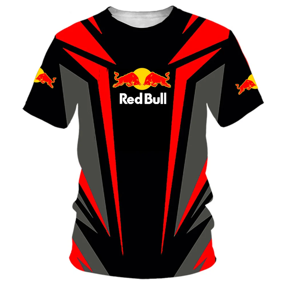 2025 Red Bull Off Road Motorcycle Racing T-shirt Red Bull 3D Top Summer Round Neck Sportswear Red Bull Outdoor Short Sleeve image 2