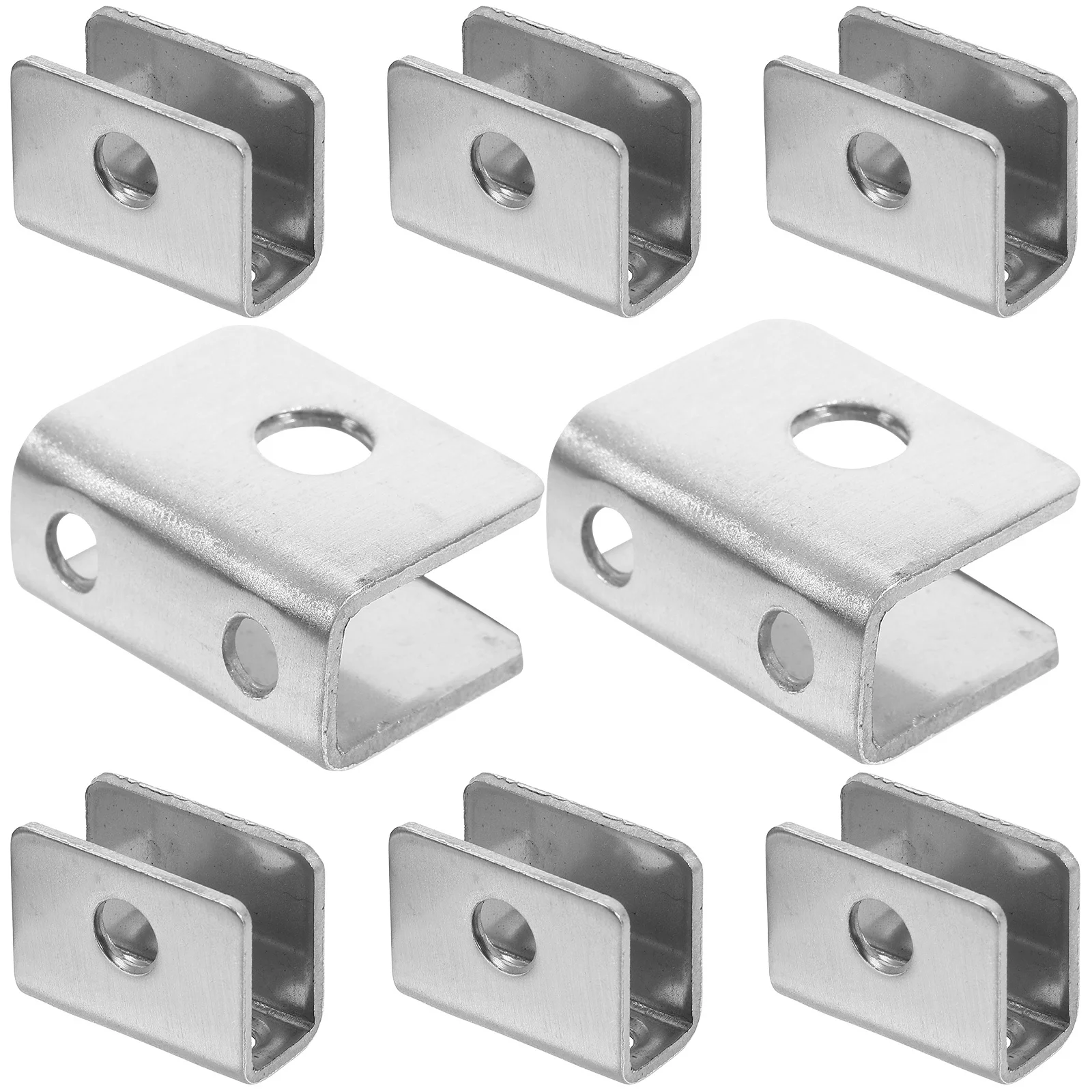 

8pcs Glass Shelf Brackets Stainless Steel No- For Glass Shelves Cabinets Mirrors Railings Hardware Mounts Fixtures