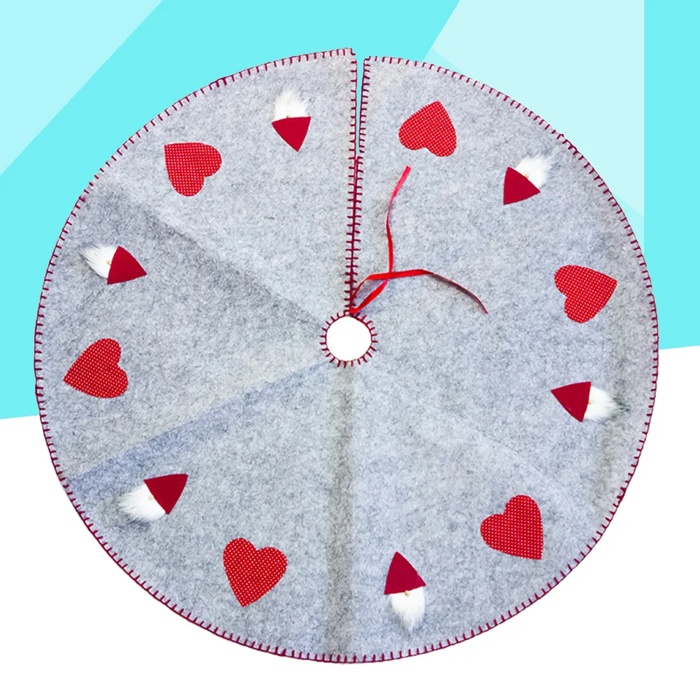 

Christmas Tree Skirt 100cm Diameter Embroidered Mat Grey Holiday Decoration Keeps Floors Clean Machine Washable