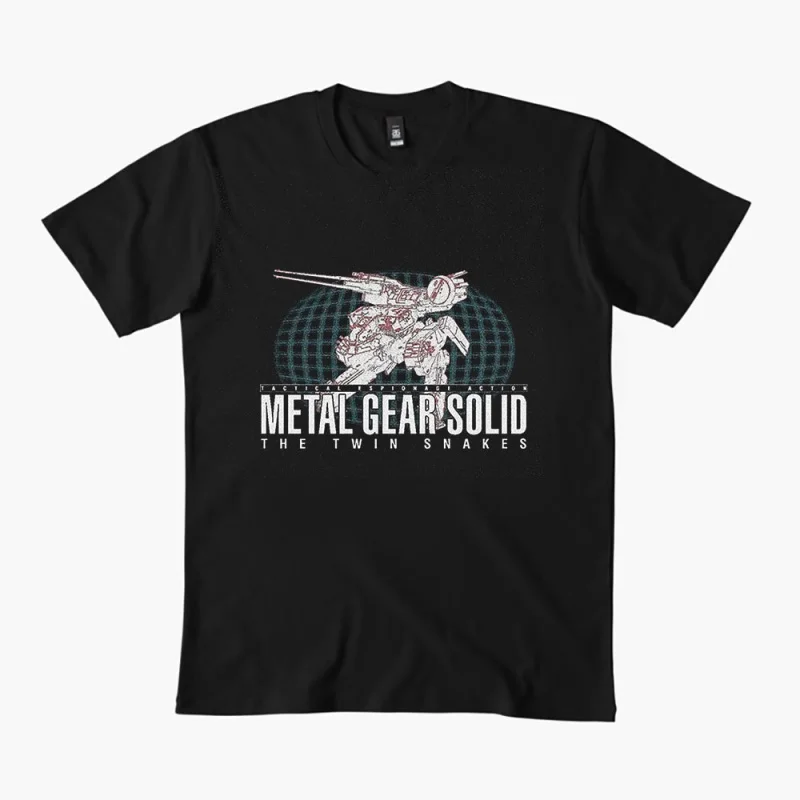 

Metal Gear Solid 0315 MGS gift t shirt for men Kojima Video game Graphic Clothes The twin snakesprinted tee All size tops S-6XL