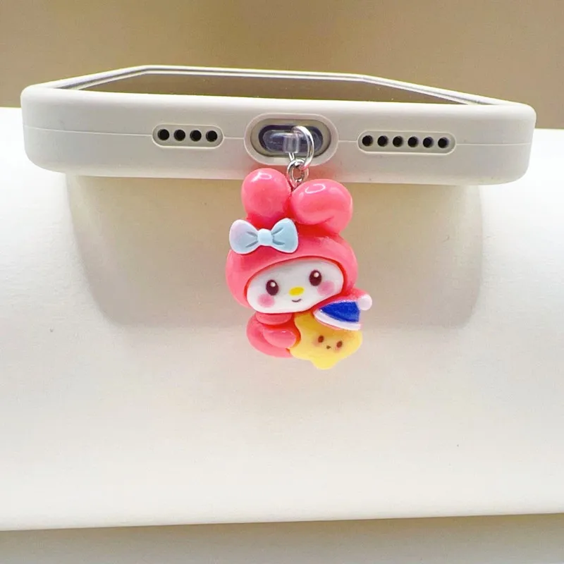 MINISO 3D Sanrio Phone Anti-Dust Plug For iPhone Samsung Xiaomi Huawei Type C Android Charging Port Protectors Resin Dustplugs