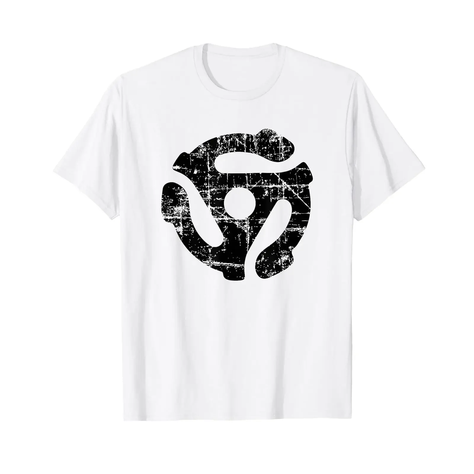 45 RPM Vinyl Record Adapter Vintage Black Turntable T Shirt vintage Washed streetwear Top For Everyday Wear fashion homme