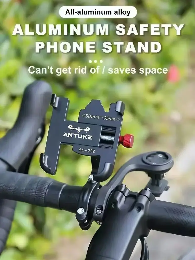 AliExpress NONE Bicycle mobile phone bracket aluminum alloy 360 ° rotation front and rear adjustment bicycle accessories