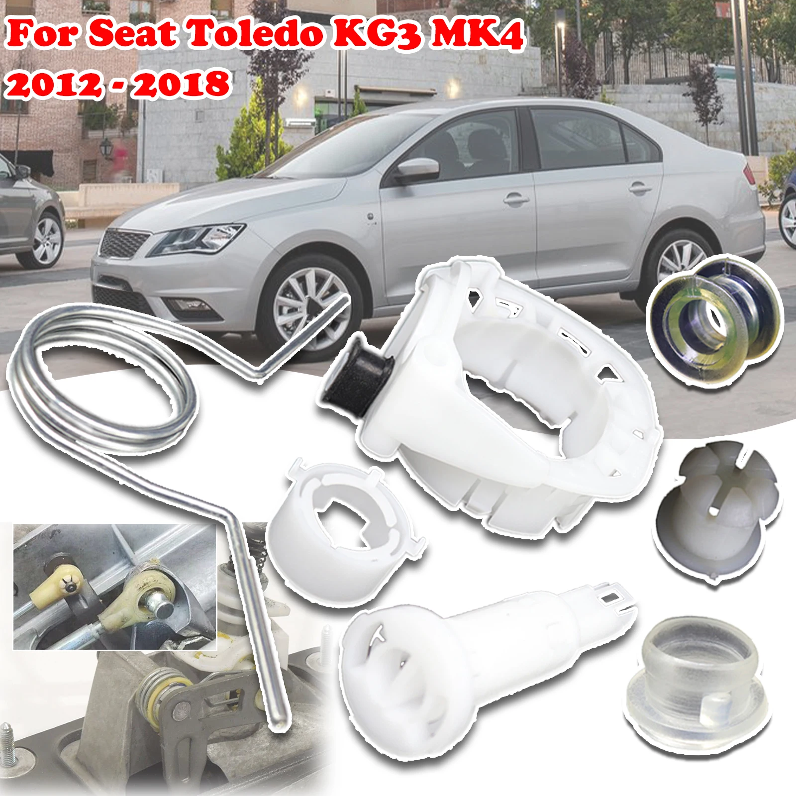 

For Seat Toledo KG3 MK4 Upgrade Manual Gear Box Shift Lever Selector Socket Spring Bearing Shell Bushing Set 2012 2013 - 2018