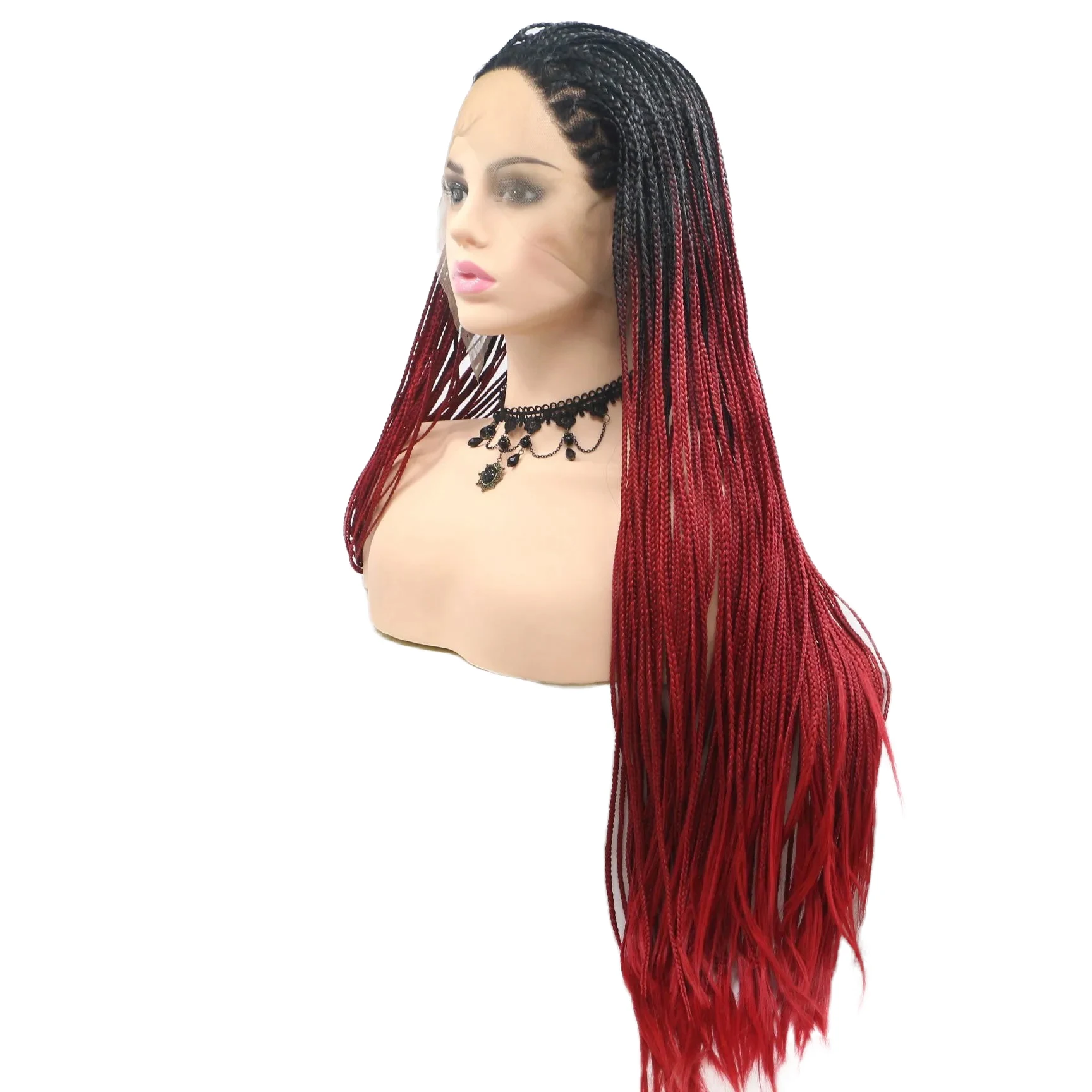 Brown Silky Straight Long Lace Front High Heat Resistant Fiber Synthetic Hair Wigs for women