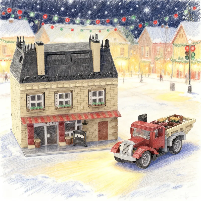 

2958pcs MOC Modular Old Wine Shop Truck Streetscape Model Building Blocks Creative Display Gift Collectible Decor Kids Premium