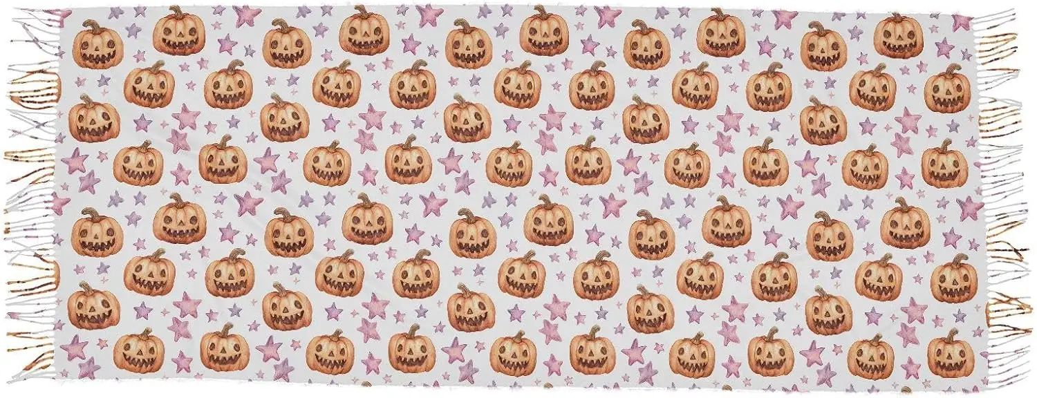 Scarfs for Women Halloween Pumpkin Autumn Winter Seasons Print Soft Warm Comfortable