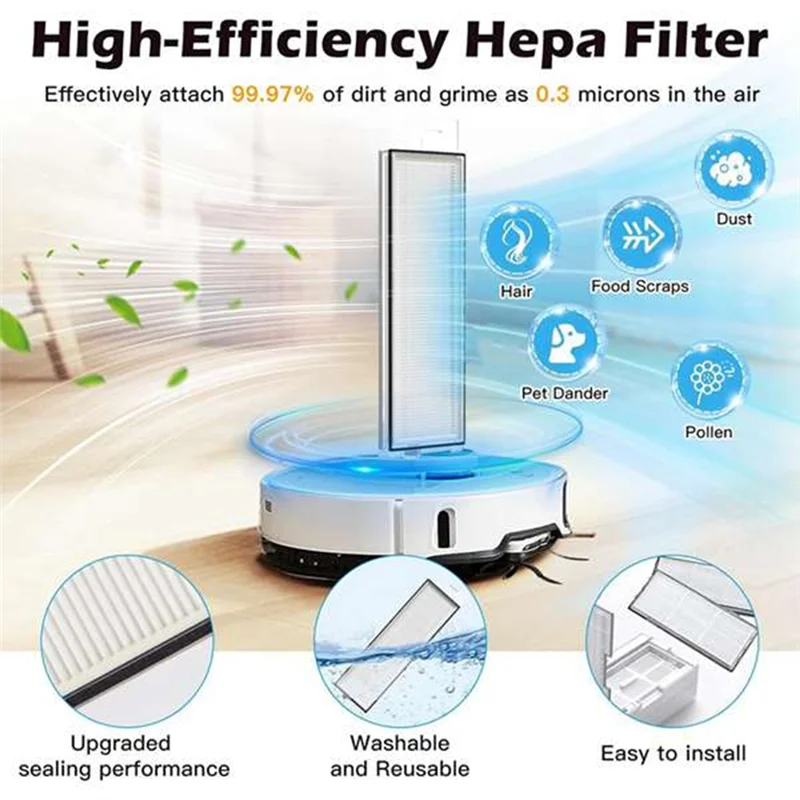 A97T Replacement Kit- For Roborock S8 Max Ultra Vacuum Cleaner 26PCS Main Brush, Edge Brush, Mop Cloth, Dust Bag& Filter