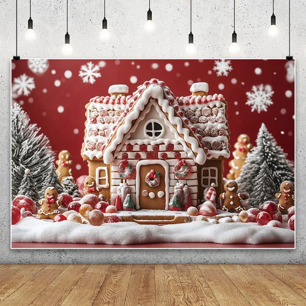 الشتاء عيد الميلاد التصوير الخلفيات عيد الميلاد إكليل الحلوى كوخ عطلة الكبار الأسرة صور التصوير خلفية استوديو الدعائم