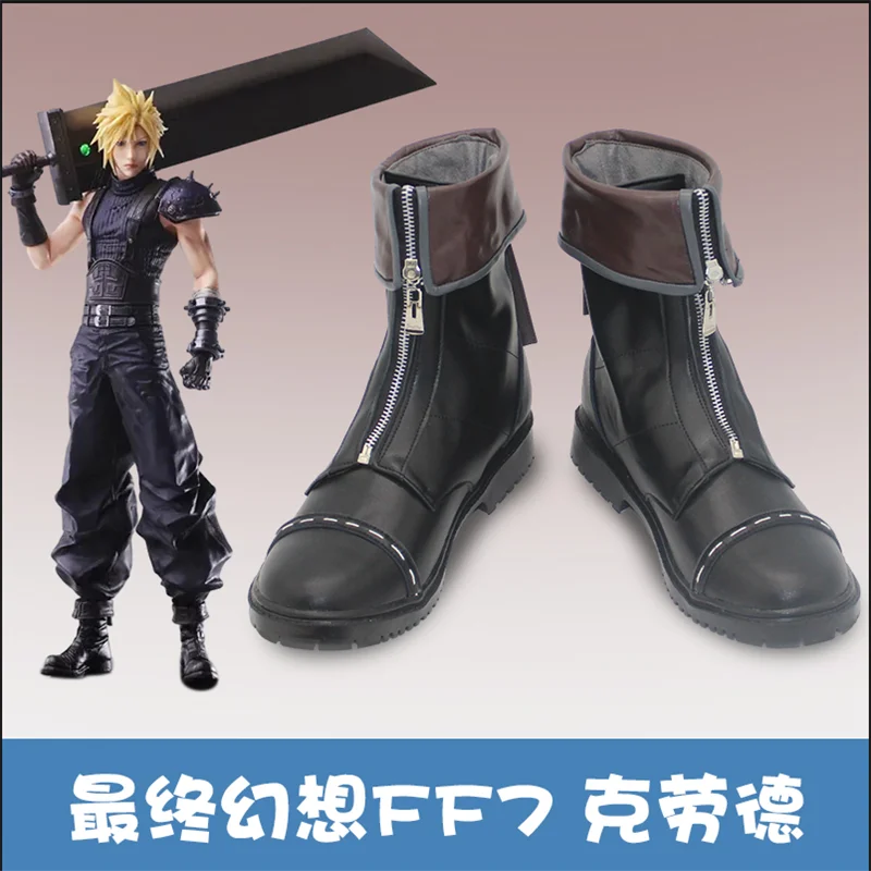 

Final Fantasy VII Cloud Strife Cosplay Boots Double Zipper Shoes Halloween Carnival Women Men Role Play Outfit Party Prop shoes