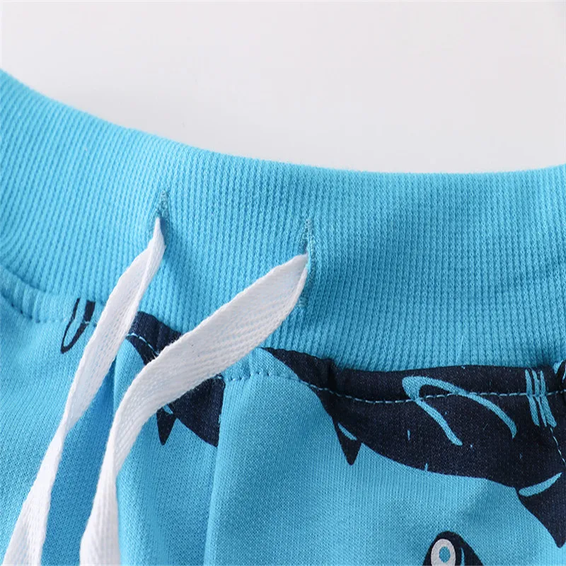 Jumping Meters 2-7T Summer Boys Shorts Sharks Print Drawstring Baby Boys Girls Short Pants Animals  Children\'s Kids Trousers