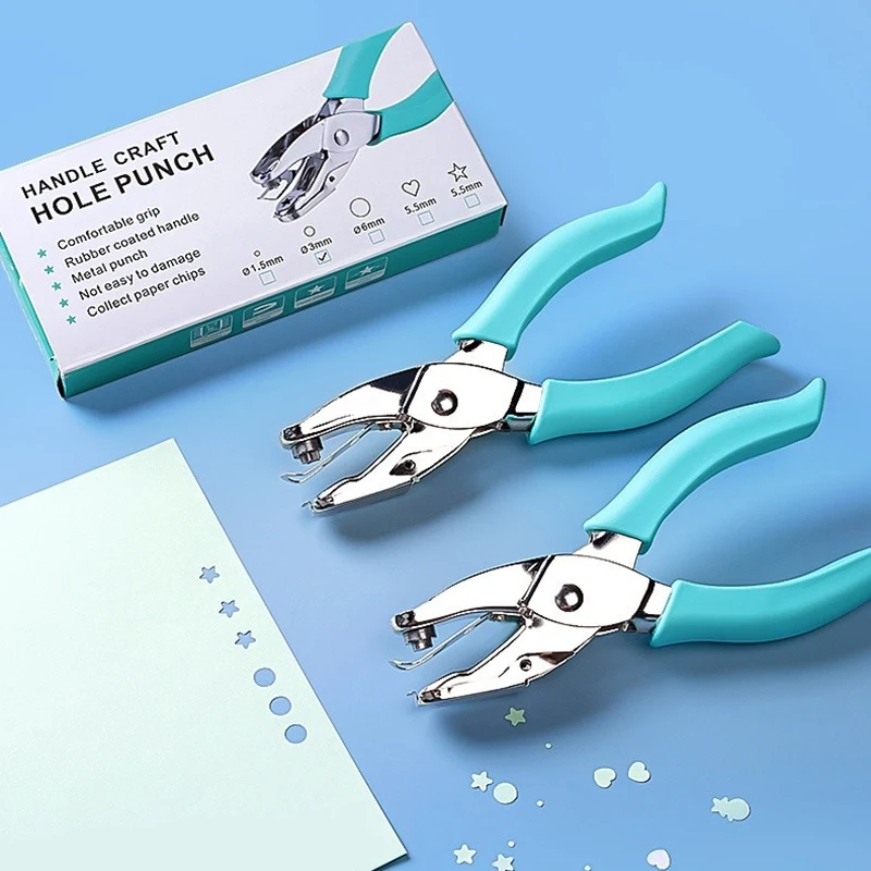 

1 шт. Металлический ручной дырокол для бумаги, для скрапбукинга, с одним отверстием, в форме звезды, сердца, круга, для поделок, фигурный перфоратор