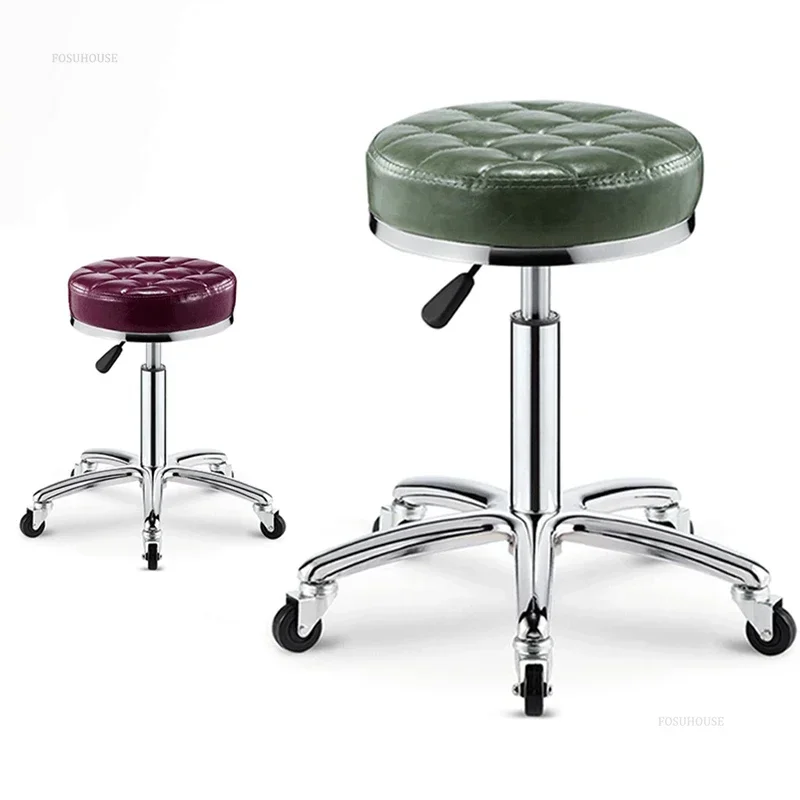 #Beauty Salon Special Barber Chairs Rotating Lift Pulley Stool Salon Furniture Modern Nail Art Barber Shop Large Work Chairs C N