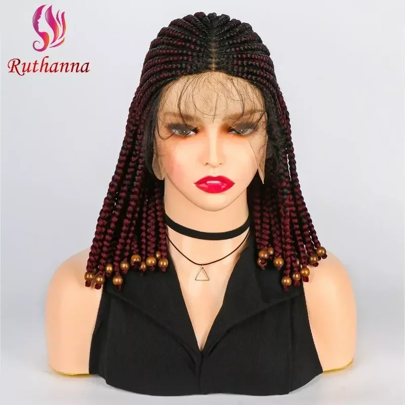 

Fashion Short Bob Braided Wig Synthetic 13X9 Lace Braided Hair Wig For Women 14 Inch Afro High Quality Jumbo Braids Wig Cover