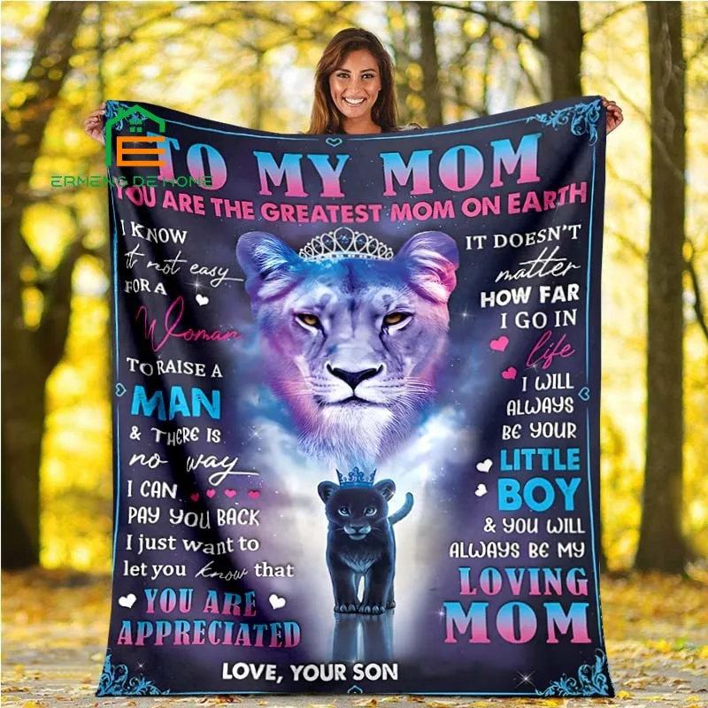 Mom Letter Blanket To My Mom Never Forget That I Love You Life Is Filled with Hard Times Animal Premium Blanket 5 Sizes