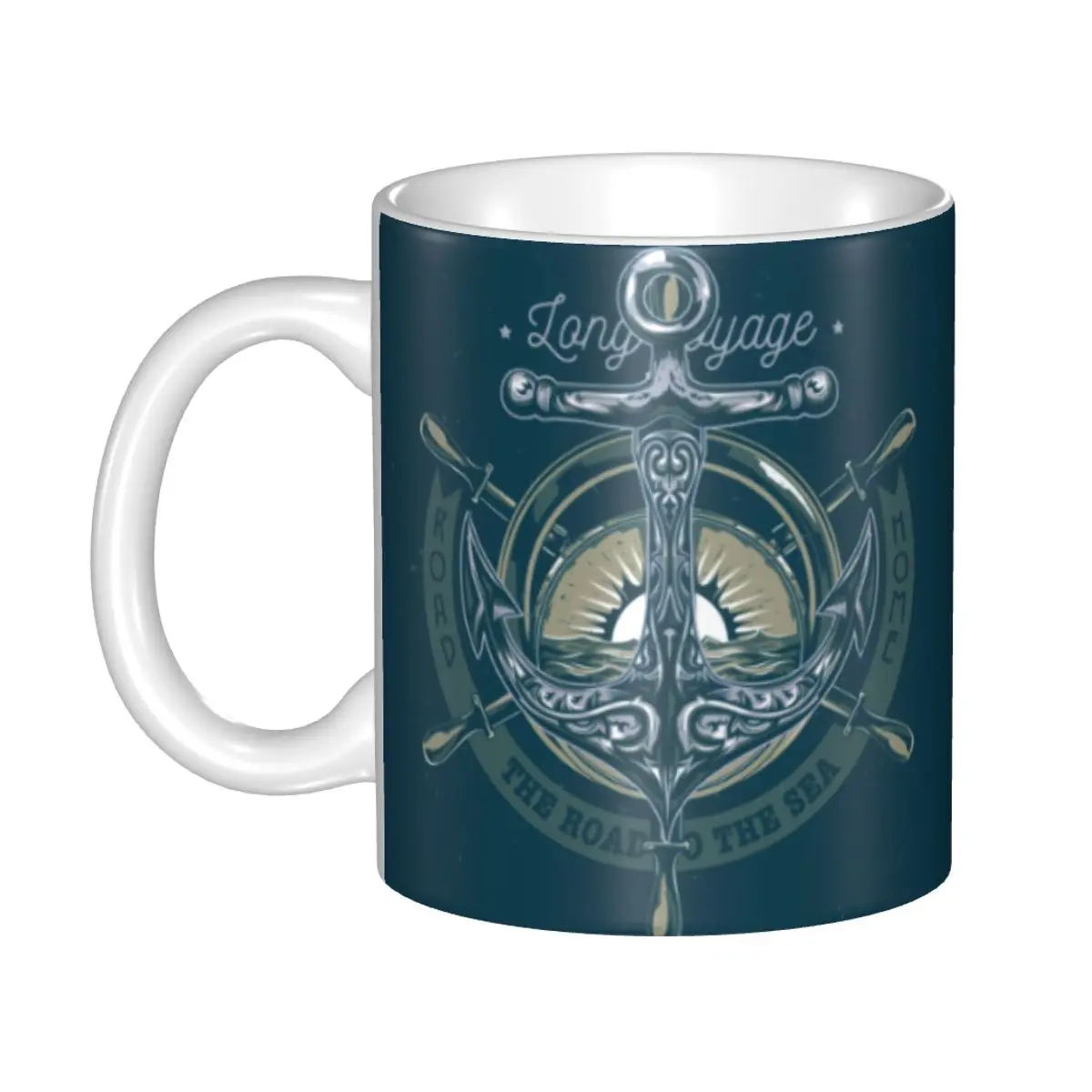 Personalized Work Like A Captain Party Like A Pirate Coffee Mug DIY Nautical Skull Sailor Ceramic Milk Tea Cups