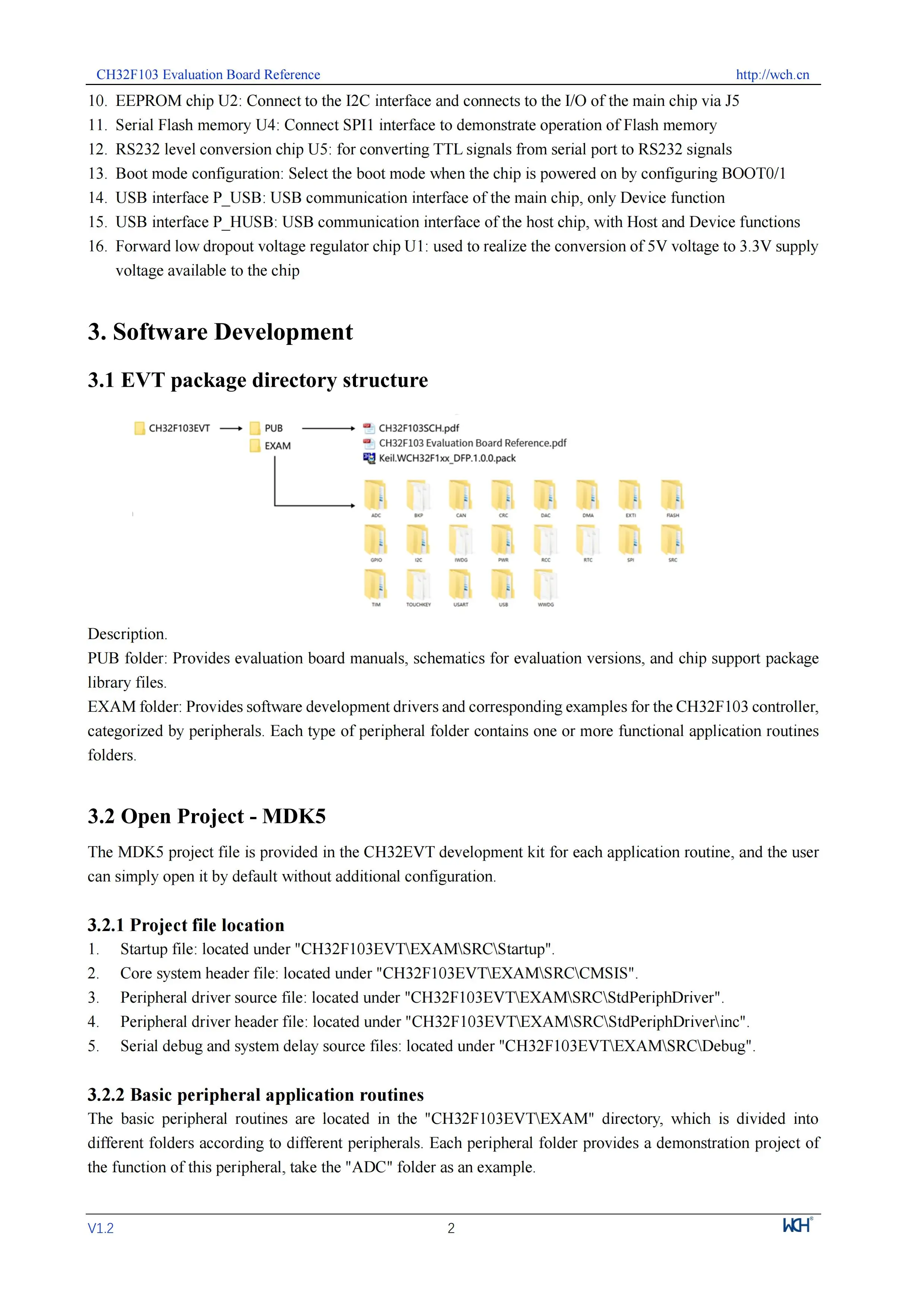 Ch32f103 development board ch32f103c8t6/R8T6-EVT verbesserte Cortex-M3 mcu evaluation boards – Detail 12