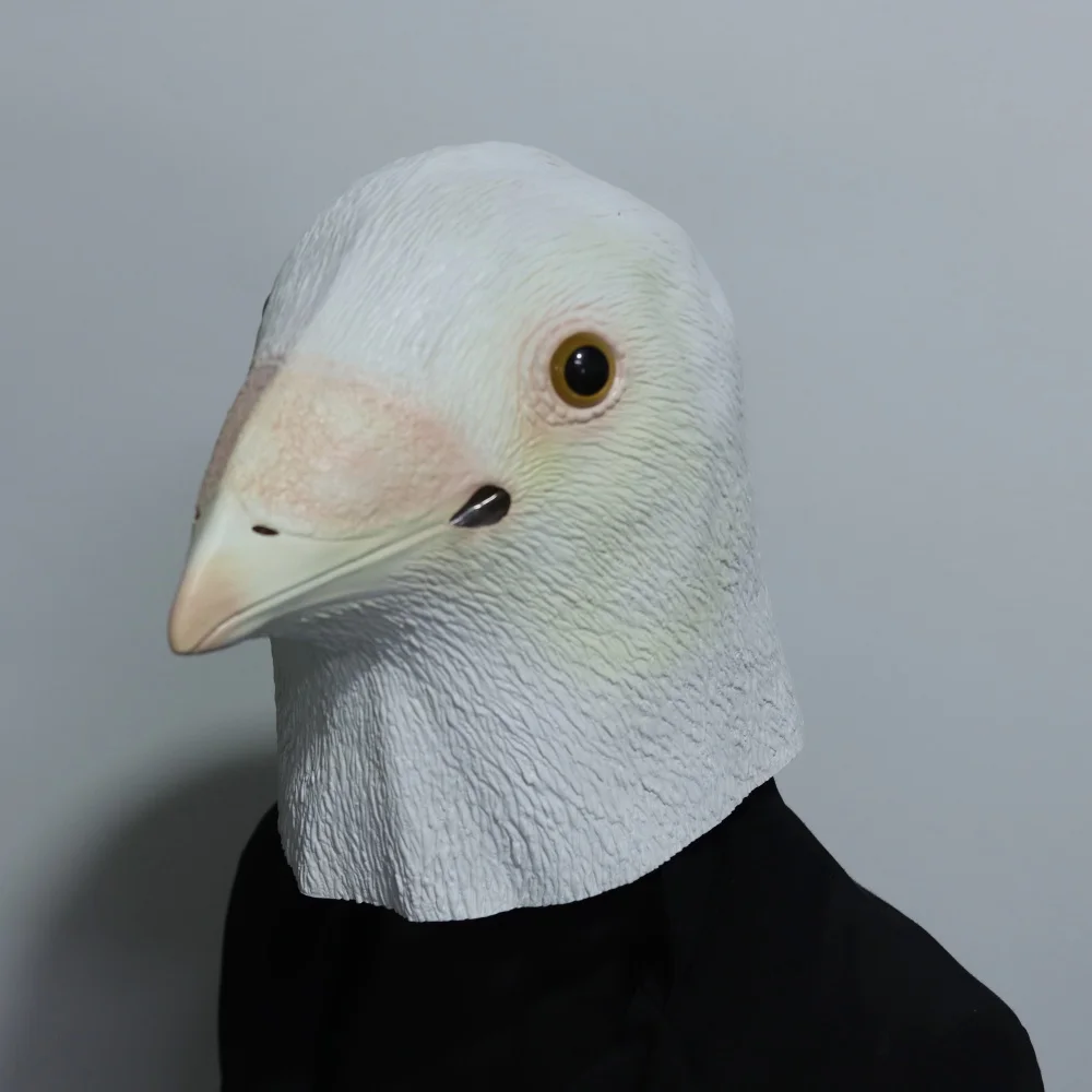Realistische Möwenmaske aus Latex, Vogelkopf-Taubenmaske für Halloween, Cosplay, Party-Kostüm, Lustige Tiermaske, Maskerade-Requisiten – Detail 2