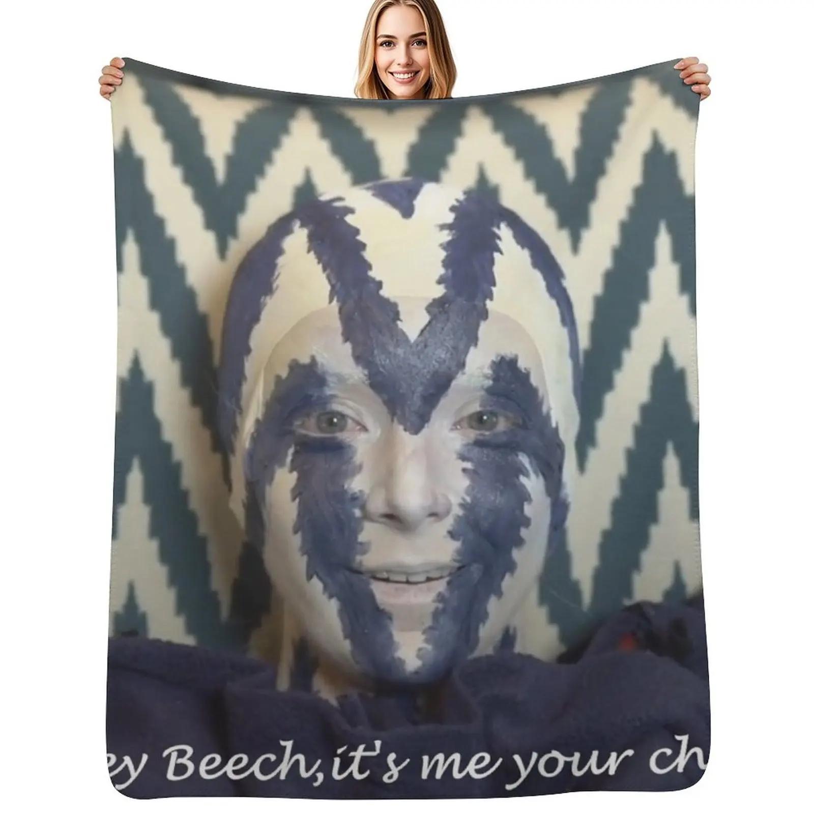 Hey beech it's me your chair Throw Blanket for sofa Bed linens cosplay anime Stuffeds Flannel christmas decoration Blankets