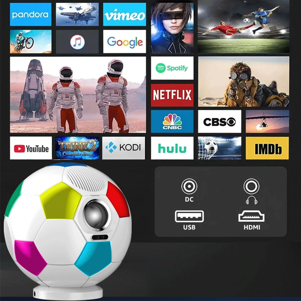 جهاز عرض إصدار خاص لكرة القدم لعام 2026 500 ANSI Full HD 1080P Android13.0 BT5.4 WiFi أجهزة عرض منزلية خارجية لكرة القدم #3