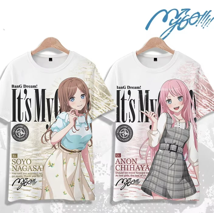 حلم أنيمي بانج! انها MyGO ثلاثية الأبعاد تي شيرت مطبوع الرجال النساء موضة عادية المتضخم قصيرة الأكمام بلايز تيز الاطفال الفتيات الملابس جديد #6