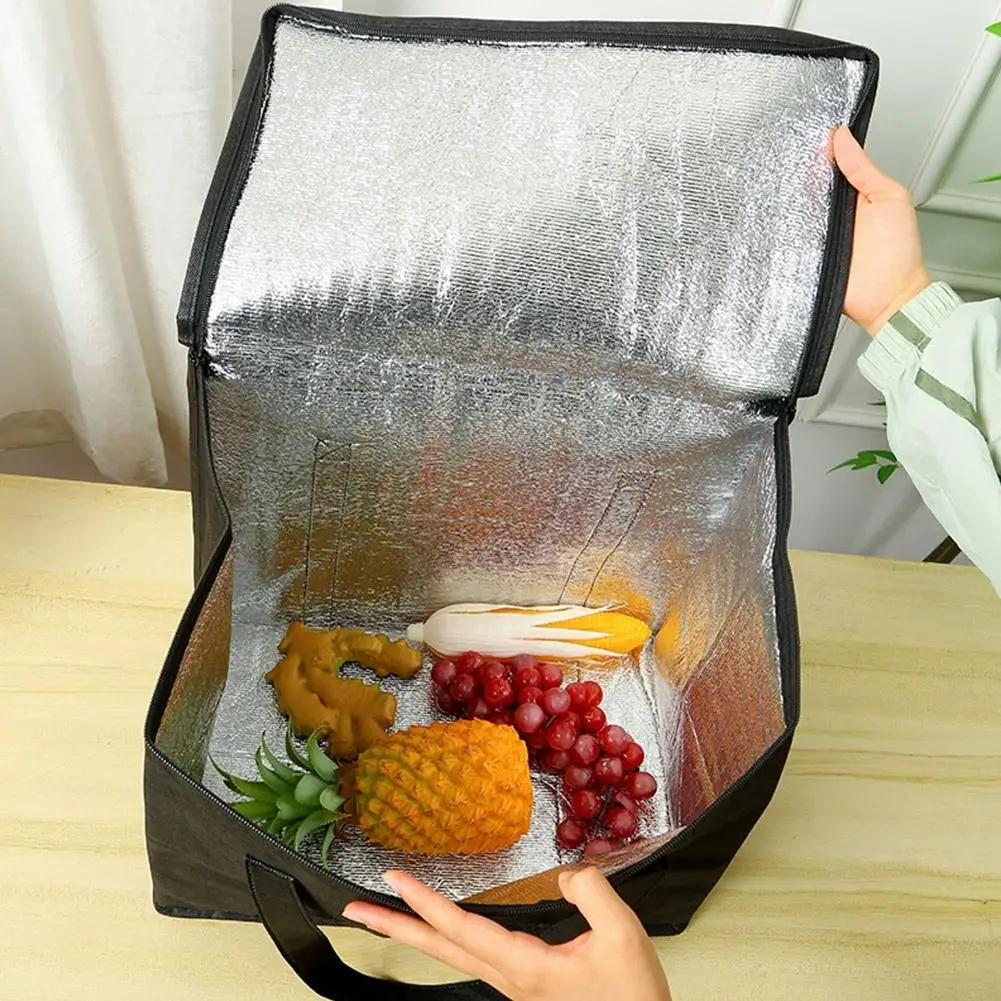 Insulated Bag: Keep Food Hot & Cold For Hours - Grocery Tote, Soft Cooler Bag, Pizza Warmer Lightweight & Sturdy Zipper