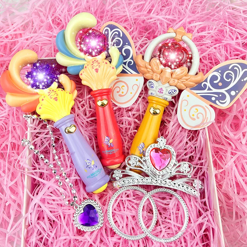 Children Shell Butterfly Magic Wand Toy Girl Princess Flash with Music Light Fairy Wand Girl Play House Toy Birthday Gifts