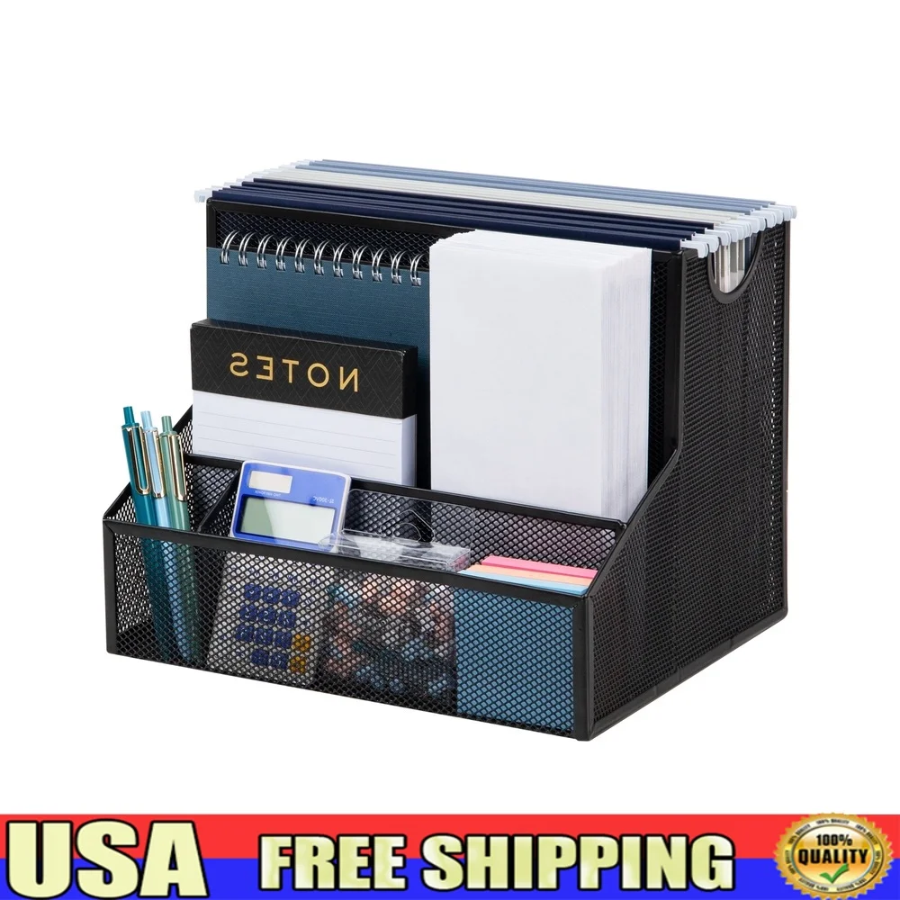 

Настольный органайзер с 4 отделениями, металлическая сетка для хранения файлов, бумажные почтовые ручки формата А4, простой доступ, прочные офисные принадлежности