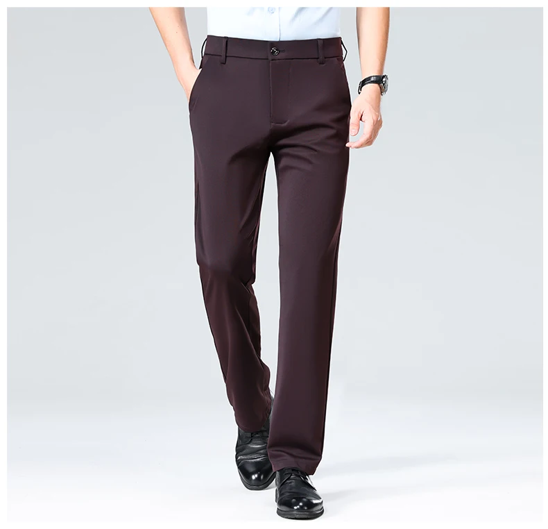 29-42 männer Sommer Dünne Mode Business Casual Anzug Hosen Lange Hosen männer Elastische Gerade Hülse Formale hosen Plus Größe – Detail 23