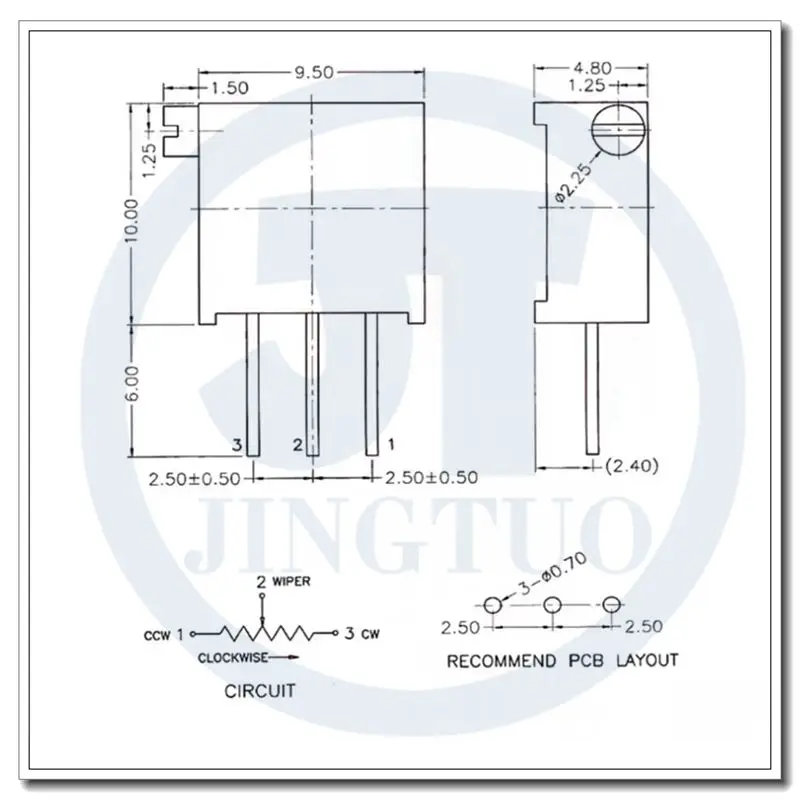 3296X Precision Trimmer Multiturn Potentiometer 201 501 102 103 104 205 200R 500R 10K 20K 50K 100K 200K 500K 1M ohm