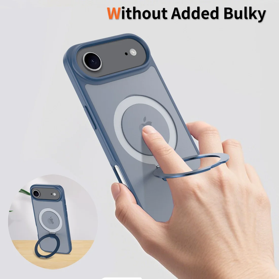 Für iPhone 17 Air 2025 Handyhülle mit integriertem Ständer, kompatibel mit MagSafe, stoßfeste, schlanke, durchscheinende, matte Handyhülle – Detail 7