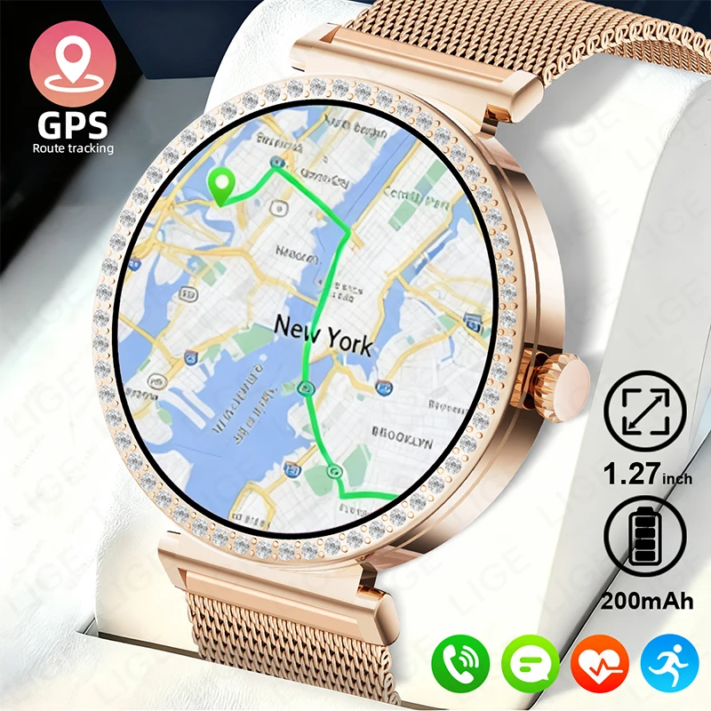 

LIGE Blood Oxygen Monitor Smart Watch 2025 New Bluetooth Call Multi Sports Mode Fitness Tracker GPS Altitude Smartwatch Women