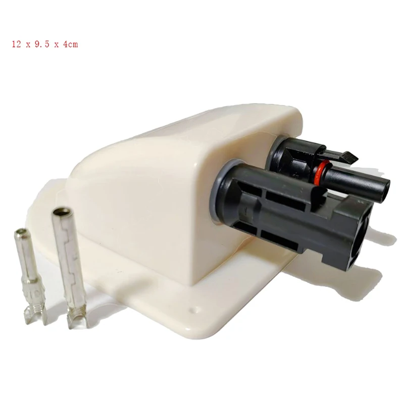 New Solar Panel Double Hole Wire Cable Entry Gland Sealing Box Curved Cable Connector Waterproof For RV Caravan