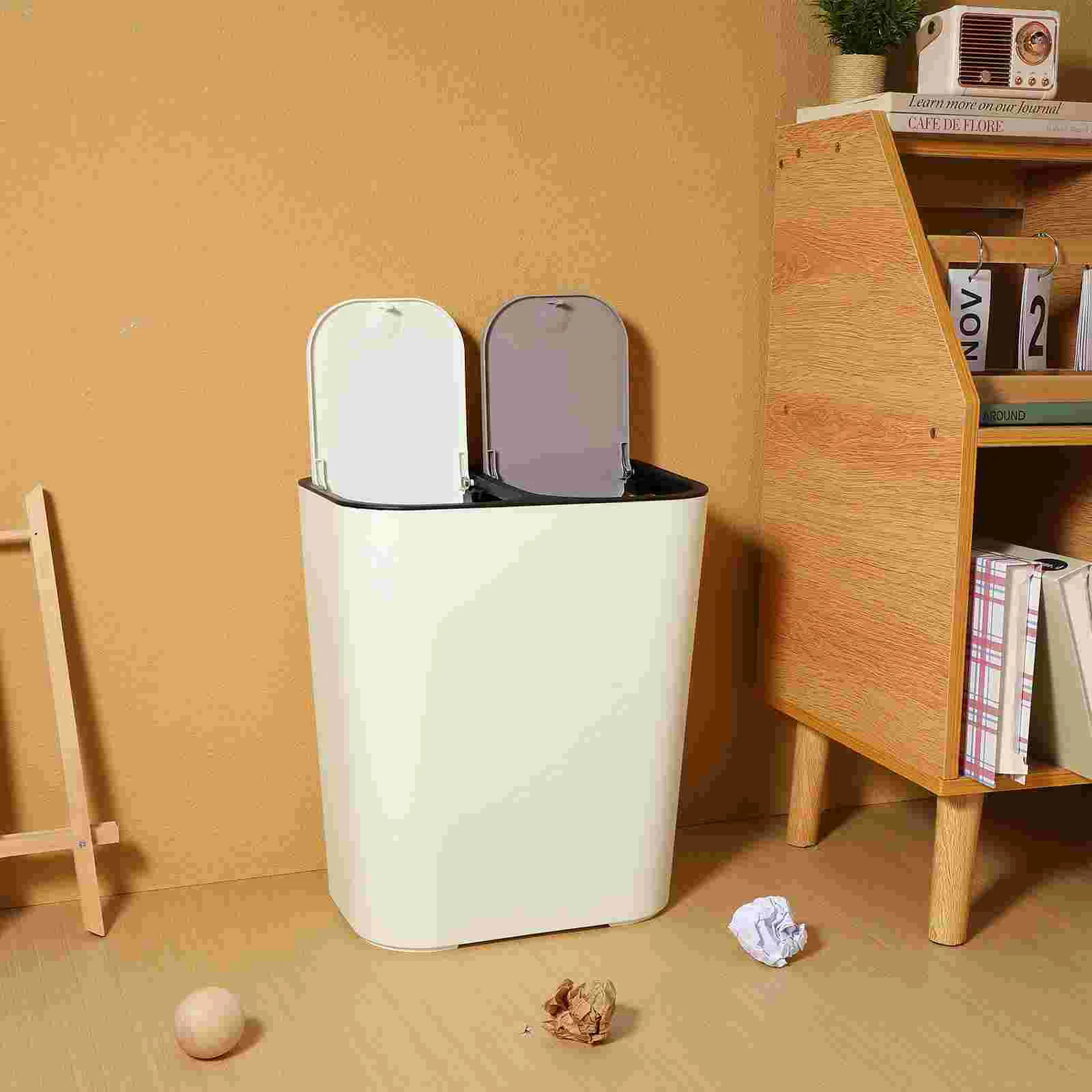 Double Compartment Rubbish Bin Kitchen Waste Garbage Bin Dual Trash Can for Home Restaurant garbage container