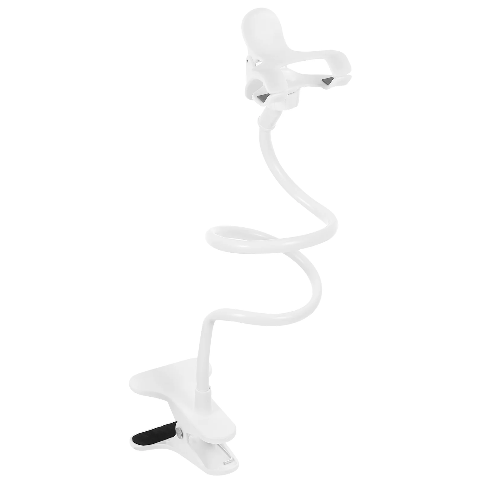 

Gooseneck Phone Holder Mobile Overhead Mount Cell Stand for Video Recording Live Streaming White Cellphone