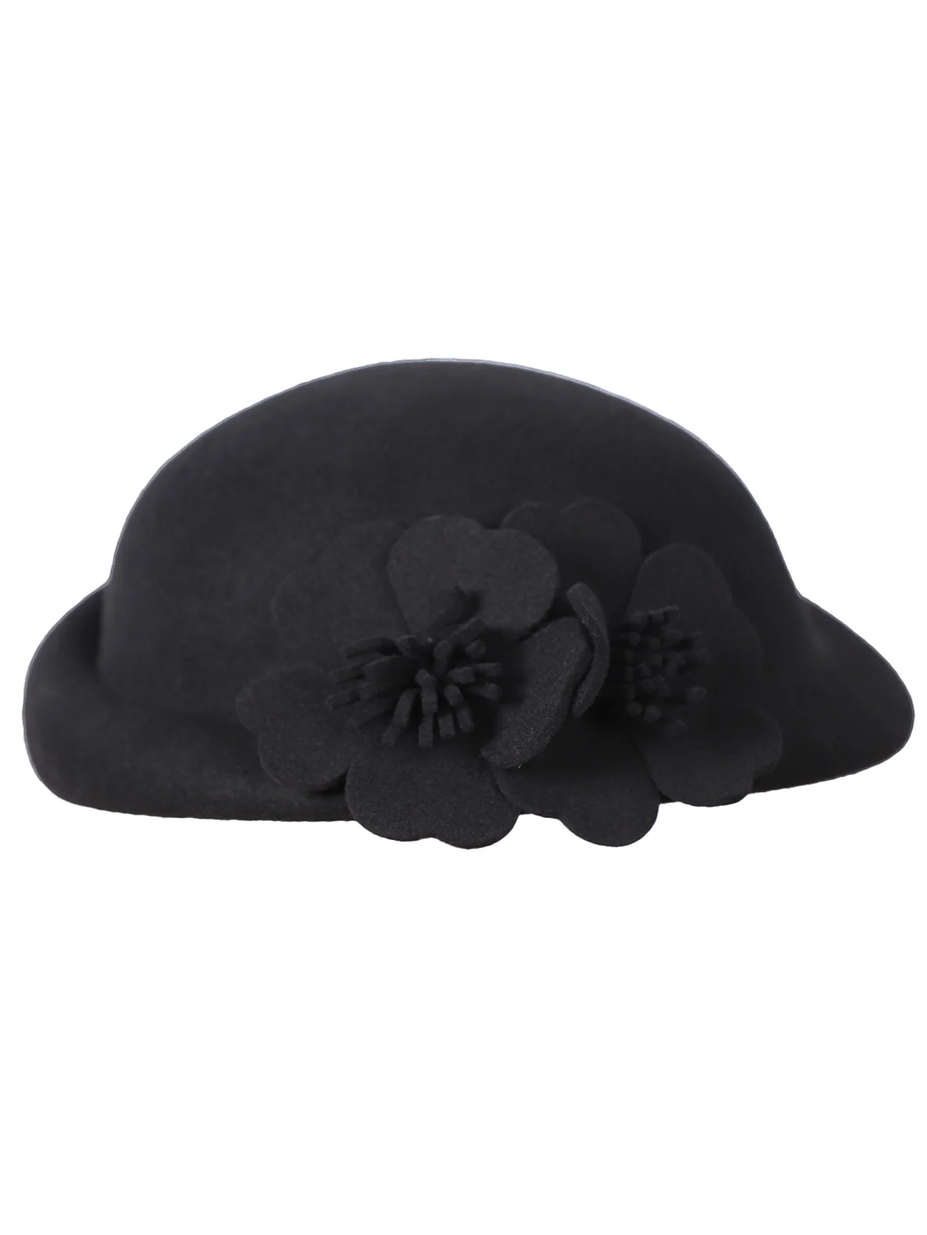 FS Blau Lila Wolle Französisch Baskenmütze Breite Krempe Fedora Hüte Für Frauen Elegante Kirche Hüte Große Blume Damen Hochzeit Tee Party Hut Ken – Detail 4