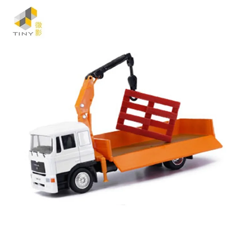 Tiny 1:64 Qiangji Crane Lorry Truck Includes Accessories Alloy Simulation Model Car