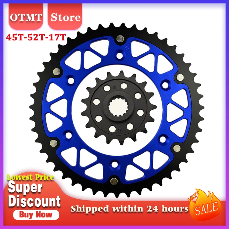 Motorcycle Parts 17T 45T-52T Front Rear Sprockets For KTM 690SM 690SMR 620 690 SM SMC SMR 640 LC4 Duke 790 890 Adventure R Rally