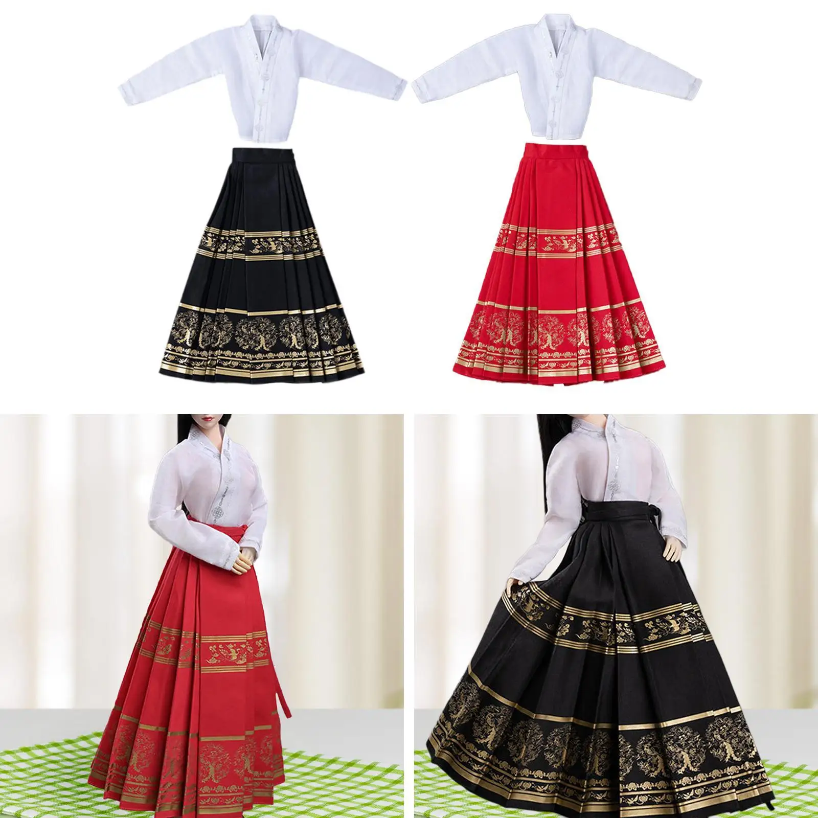 

1/6 Scale Figure Horse Face Skirt Set Pretend Play Toy Miniature Clothing