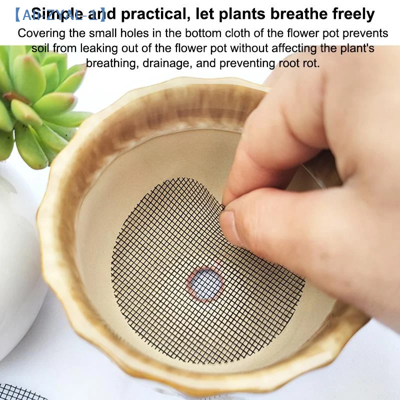 【ZYAL-1】Pot Hole Mesh Pad Mat Grid Round Drainage Hole Screen For Pot Bottom Prevent Soil Loss Anti Bonsai Flower Plant
