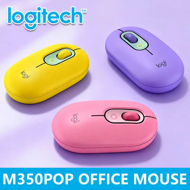 Logitech M350 POP Pebble Wireless Mouse, Silent Buttons, Bluetooth & USB Receiver, 1000 DPI, 18-Month Battery, Slim for Travel