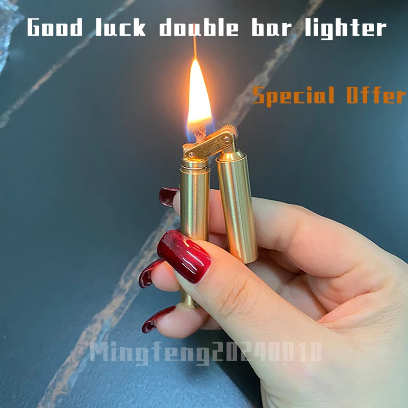 Pure copper stainless steel creative new kerosene good luck double section stick pan dragon stick double section stick lighter