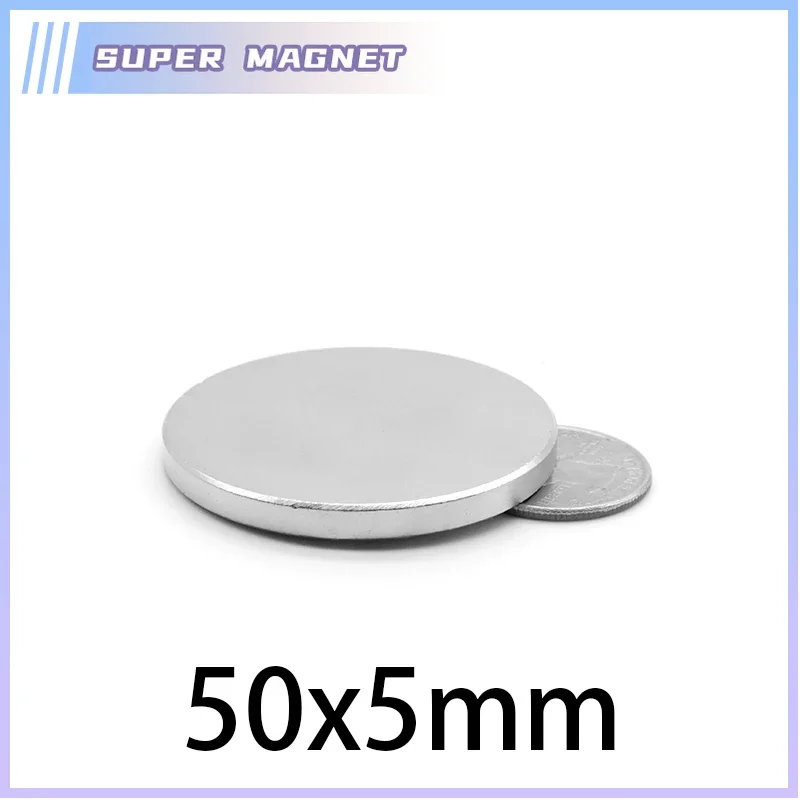 50x5 mm Disc Powerful Strong Magnetic Magnets 1/2/3/5PCS 50mm X 5mm Bulk Round Neodymium Magnets 50x5mm N35 Big Disc Magnet 50*5