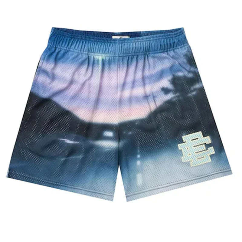 Pantalones cortos deportivos de baloncesto y fútbol para hombre, shorts informales de malla transpirable, novedad de verano, 2024