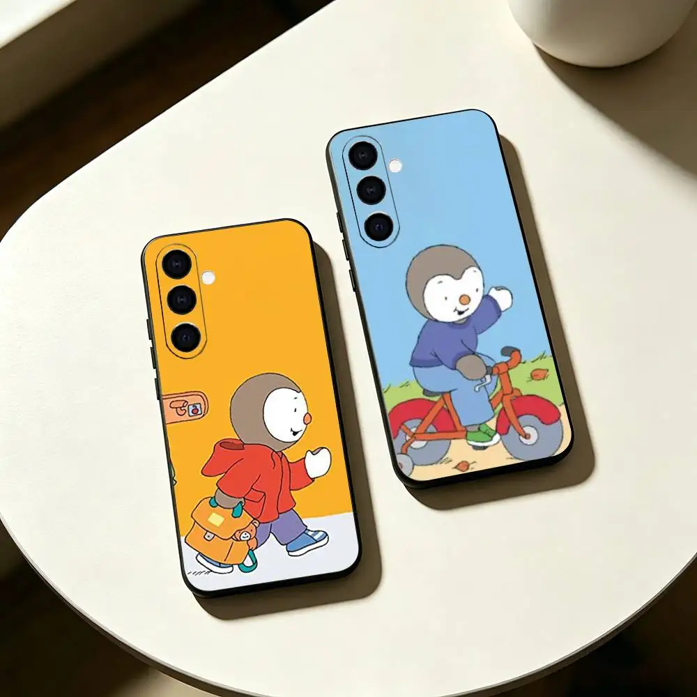 Cute T'choupi Phone Case For Samsung Galaxy A73,A72,A71,A70,A53,A52,A51,Others Soft Black Cover
