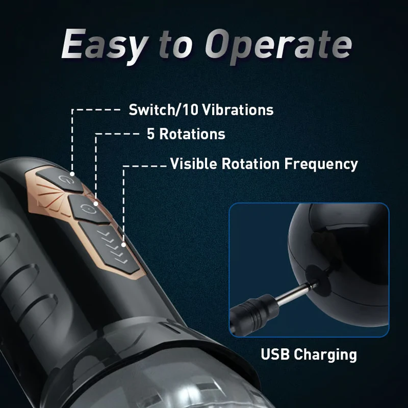 Automatic Electric Piston Rotating Sucker Male Blowjob Masturbator Cup Vagina Dildo Real Oral Vibrator Sex Toys for Men Machine view 5