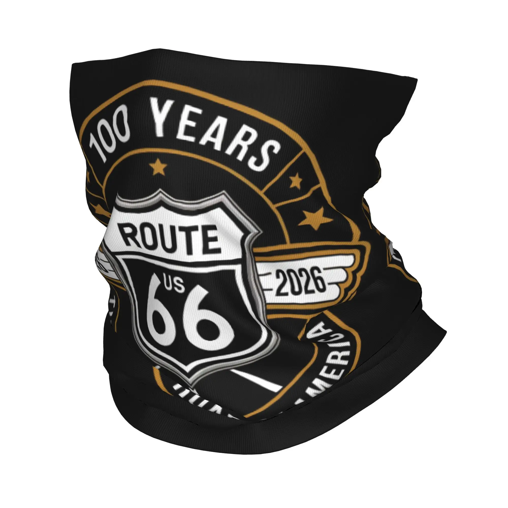 Custom Route 66 Bandana Neck Warmer Men Women Winter Hiking Ski Scarf Gaiter Mother Road Face Cover
