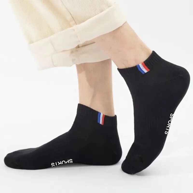 10/20/30 Stück atmungsaktive, niedrig geschnittene Sportsocken für Herren, bequeme, feuchtigkeitsableitende Polyester-Spandex-Mischung für Sport- und Freizeitkleidung – Detail 4