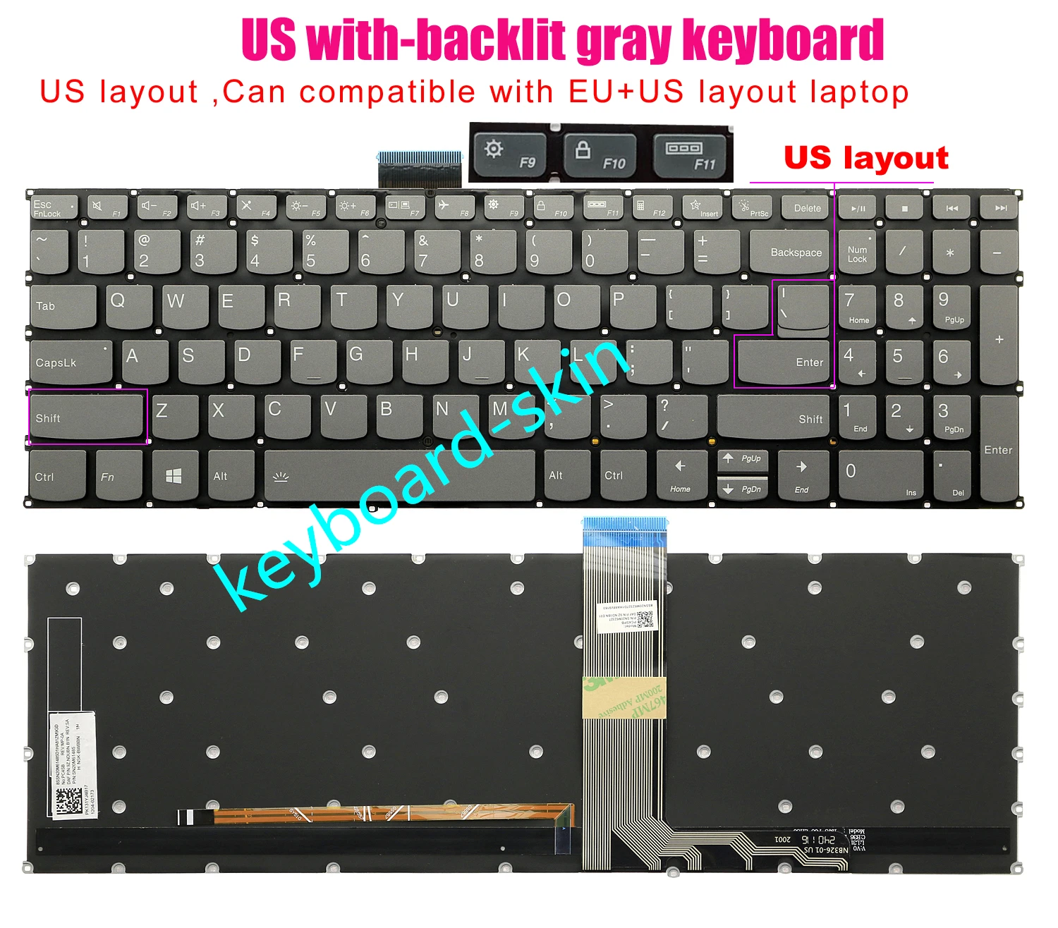 New US Backlit Keyboard For Lenovo  Ideapad Yoga 7-15ITL5 82BJ Yoga Creator 7-15IMH05 82DS laptop